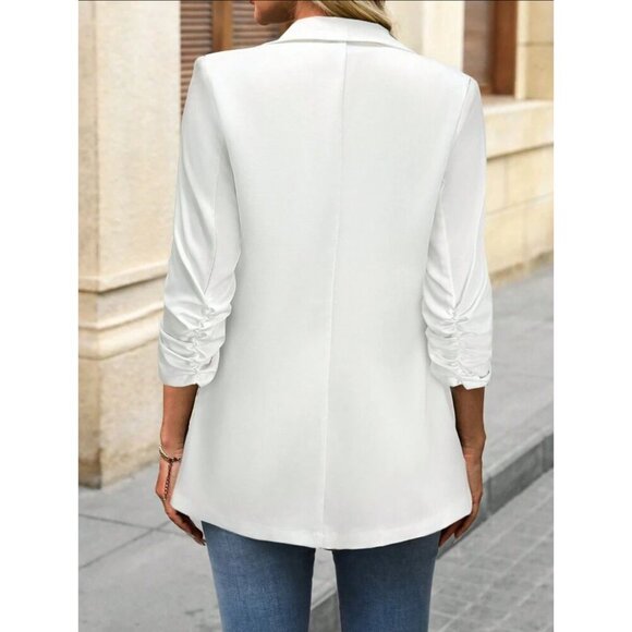 fold over shawl collar blazer jacket suit gray - Picture 11 of 11